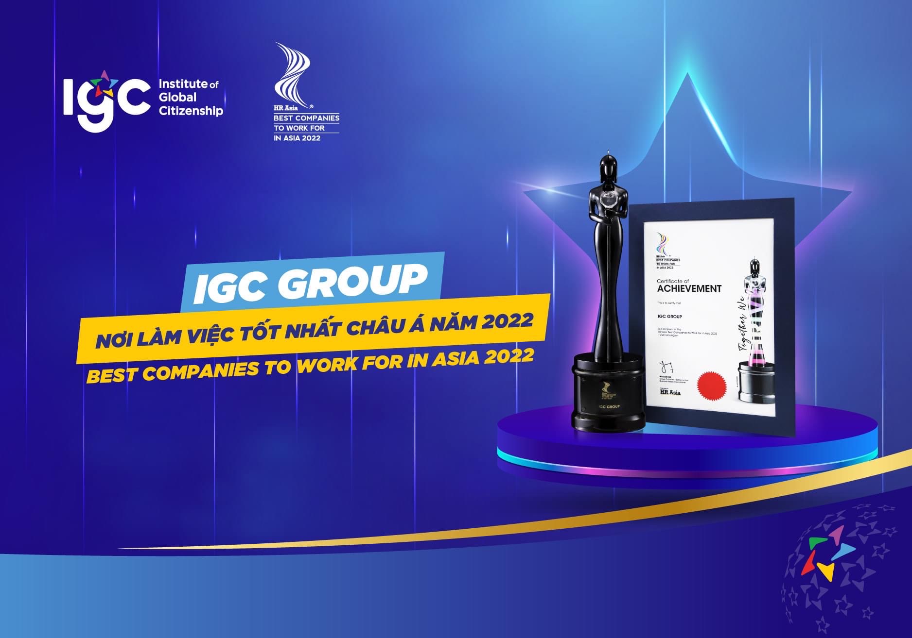 IGC trở thành "Nơi làm việc tốt nhất châu Á năm 2022"